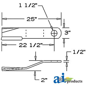A-36BH Blade, Rotary Cutter, CCW, Flat PN: 36BH