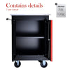 DOUBLE-DOOR CLAPBOARDl MULTI-FUNCTION TOOL CART--BLAK RED