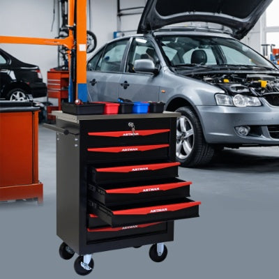 7 Drawers Multifunctional Tool Cart With Wheels,Metal Rolling