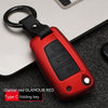 Automotive Carbon Fiber Silicone Key Cover Case Buckle