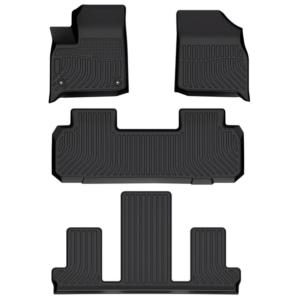 Fits 18-24 Chevy Traverse 7-Seat 3D Floor Mats All Weather Heavy Duty TPE Carpet