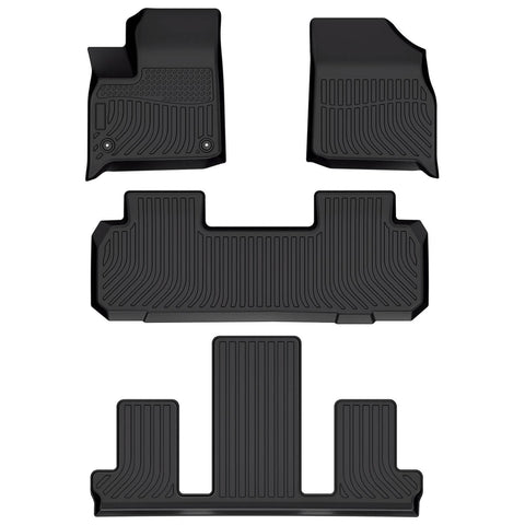 Fits 18-24 Chevy Traverse 7-Seat 3D Floor Mats All Weather Heavy Duty TPE Carpet