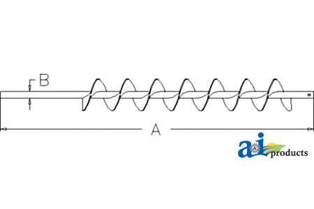 A-AH169020 Auger, Shoe Grain Supply (Stainless Steel, LH) PN: AH169020