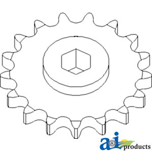 A-AH215495 Sprocket, Row Unit, 17 Tooth / 80 Chain, Speed Up PN: AH215495