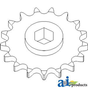 A-AH215521 Sprocket, Row Unit, 17 Tooth / 80 Chain, Speed Up PN: AH215521
