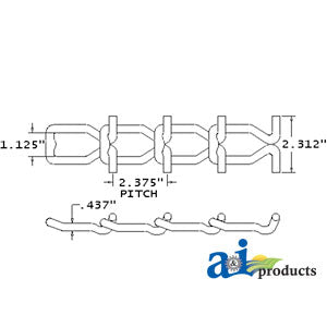 A-AL67R 67 T-Rod Chain, 1 Link PN: AL67R