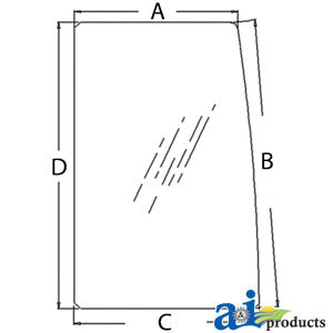 A-AT183084 Glass, Door, Rear, Upper - Sliding - If Front Latch Lower Than Rear Latch PN: AT183084