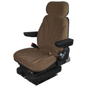 A-F10A4010 Seat, F10 Series, Low Pro Air Suspension, Brown Checkered Cloth PN: F10A4010