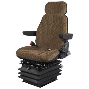 A-F10A6040 Seat, F10 Series w/ Isolator, Air Suspension, Brown Checkered Cloth PN: F10A6040