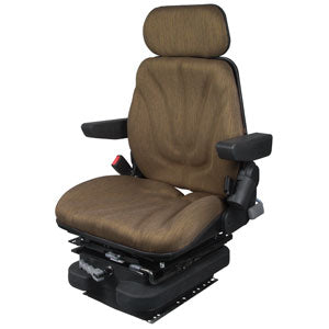 A-F10M4142 Seat, F10 Series w/ Isolator, Low Pro Mechanical Suspension, Brown Cloth PN: F10M4142