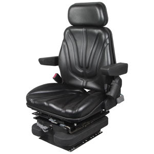 A-F10M4145 Seat, F10 Series w/ Isolator, Low Pro Mechanical Suspension, Black Vinyl PN: F10M4145