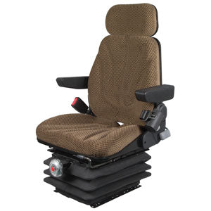 A-F10M6110 Seat, F10 Series, Mechanical Suspension, Brown Checkered Cloth PN: F10M6110