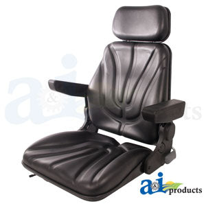 A-F10ST105 Seat, F10 Series, Slide Track / Armrest / Headrest / Black Vinyl PN: F10ST105
