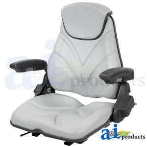 A-F20ST135 Seat, F20 Series, Slide Track / Armrest / Headrest / Gray Vinyl PN: F20ST135