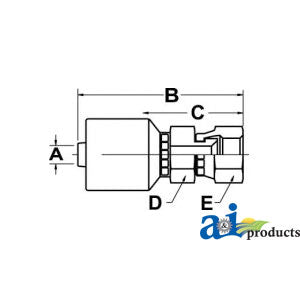 A-FFX-08-06-W Hydraulic Fitting PN: FFX-08-06-W