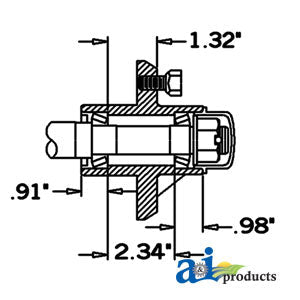 A-HS125044 Hub & Spindle Assy. (4 Bolt) PN: HS125044