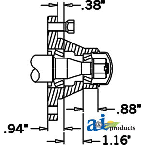 A-HS125045 Hub & Spindle Assy. (4 Bolt) PN: HS125045