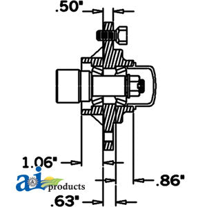 A-HS130045 Hub & Spindle Assy. (4 Bolt) PN: HS130045