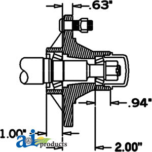 A-HS16505S55 Hub & Spindle Assy. (5 Stud) PN: HS16505S55