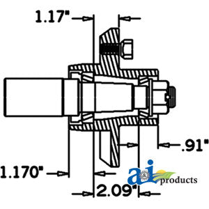 A-HS1750545 Hub & Spindle Assy. (5 Bolt) PN: HS1750545