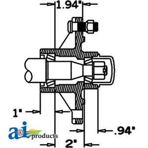 A-HS20006S6 Hub & Spindle Assy. (6 Stud) PN: HS20006S6