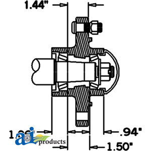 A-HS25006S6 Hub & Spindle Assy. (6 Stud) PN: HS25006S6