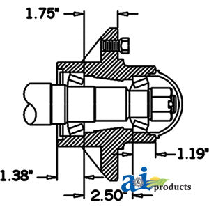 A-HS491066 Hub & Spindle Assy. (6 Bolt) PN: HS491066