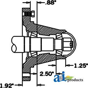 A-HS491088 Hub & Spindle Assy. (8 Bolt) PN: HS491088