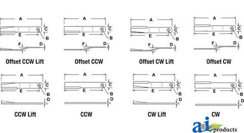 A-00759339 Blade, Rotary Cutter, CCW Lift PN: 00759339