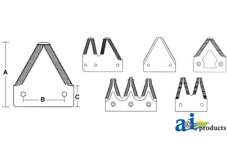 A-711-005 overlap kit, blk 11ga top serrated, card of 5 PN: 711-005