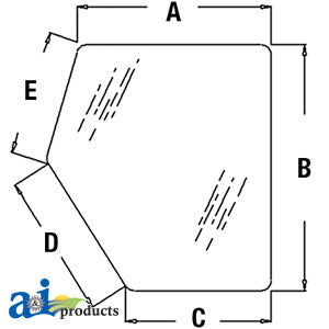 A-T133334 Glass, Door, Lower (RH) PN: T133334