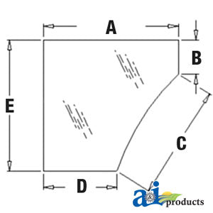 A-T165158 Glass, Door, Lower (RH) PN: T165158