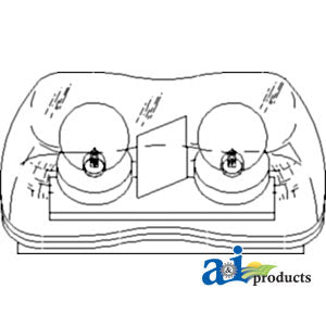 A-VLC2096 Rotating Beacon, Amber, Dual Bar, Bolt Mount PN: VLC2096