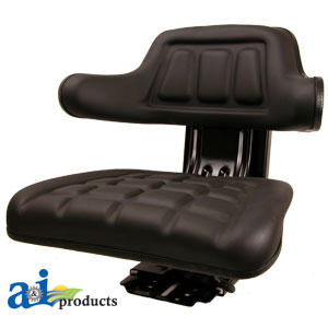 A-W222BL Seat w/ Wrap Around Back W/Arms, Black Vinyl, 300 lb / 136 kg Weight Limit PN: W222BL