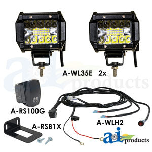 A-WL35EKT Light Kit, LED, Spot, 2 Lights, Harness, Switch PN: WL35EKT