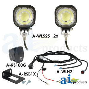 A-WL525KT Light Kit, LED, Flood, 2 Lights, Harness, Switch PN: WL525KT