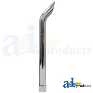 A-132223A1 Chrome Vertical Exhaust Stack, Curved, 38