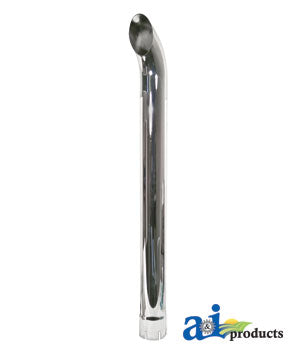 A-ZNL89057C Chrome Exhaust Stack, Curved, 48