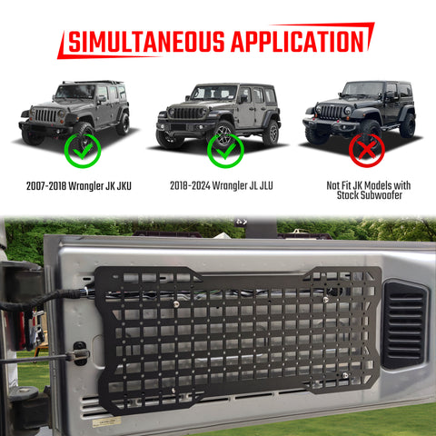 Tailgate Tactical Panel For WranglerOrganizer Racks