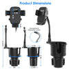1Pc 2 In 1 Car Cup Phone Holder  360 Degree Rotating Phone Mount