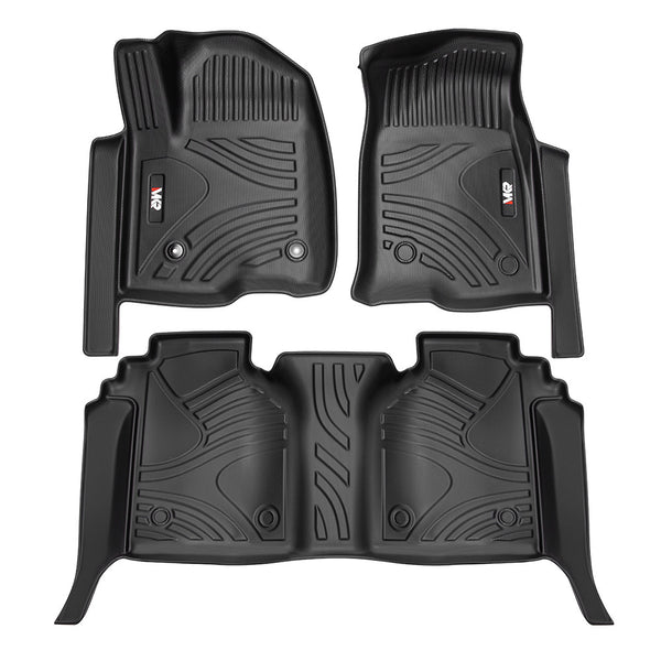 Floor Mats For Chevy Silverado GMC Sierra With Rear Under-Seat Storage