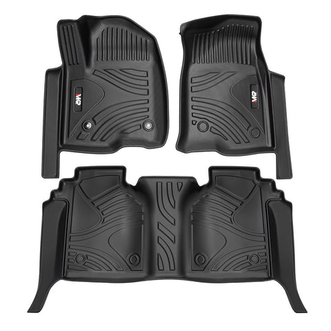 Floor Mats For Chevy Silverado GMC Sierra With Rear Under-Seat Storage