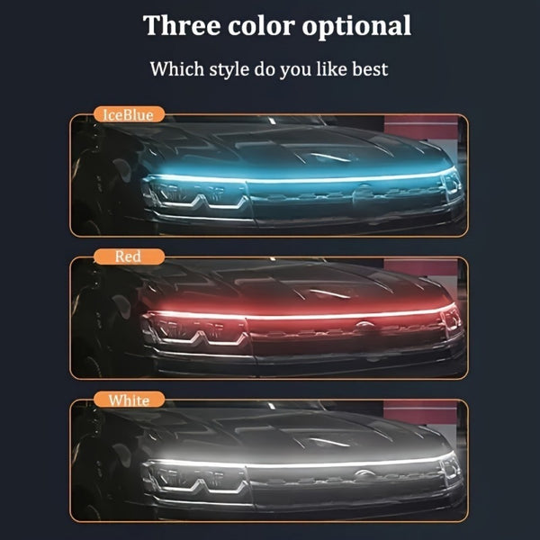 12V, 10W Start-Scan Car LED Hood Light White 70In Dynamic Daytime Running Light