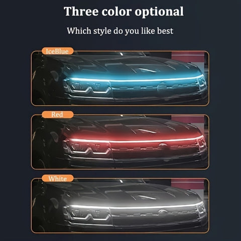 12V, 10W Start-Scan Car LED Hood Light White 70In Dynamic Daytime Running Light