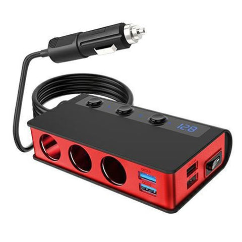 The Three-port Car Cigarette Lighter Adapter Expands One Socket To Three.