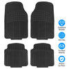 Floor Mats Set Rubber Heavy Duty Trimmable Design Fit Most Cars SUVs Trucks