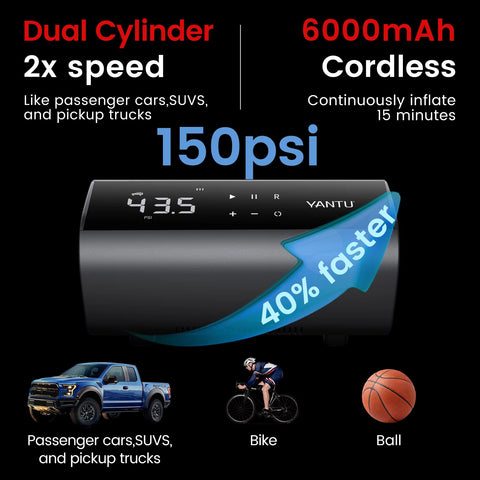 A22 Double Cylinder12V Cordless Portable Tyre Air Compressor
