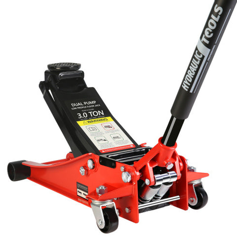 Hydraulic Low Profile Steel Racing Floor Jack With 3 Ton Capacity  3.3 to 18.5