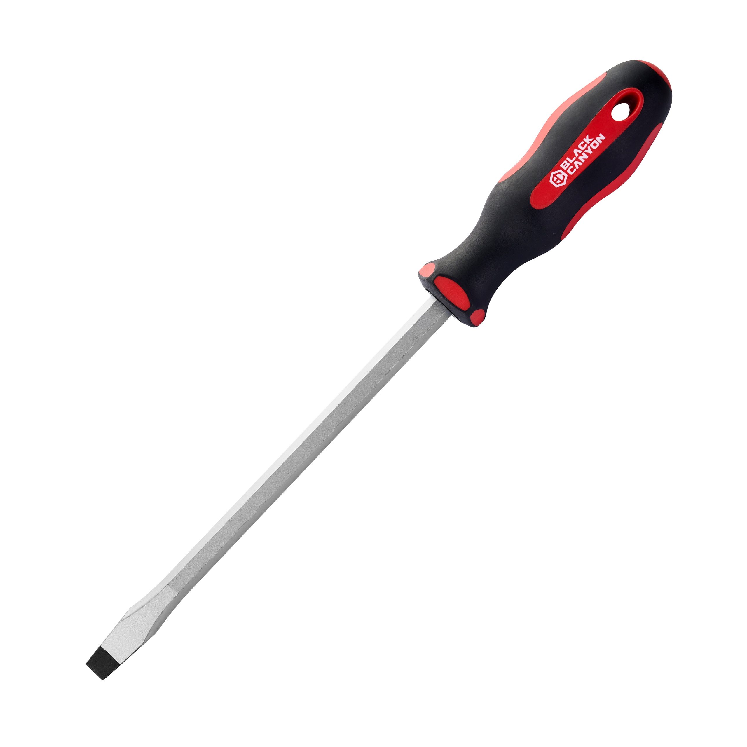 Magnetic Slotted Screwdriver 3/8 – Soft Grip Ergonomic Handle, 8 in Shank, 12-3/4 in Overall