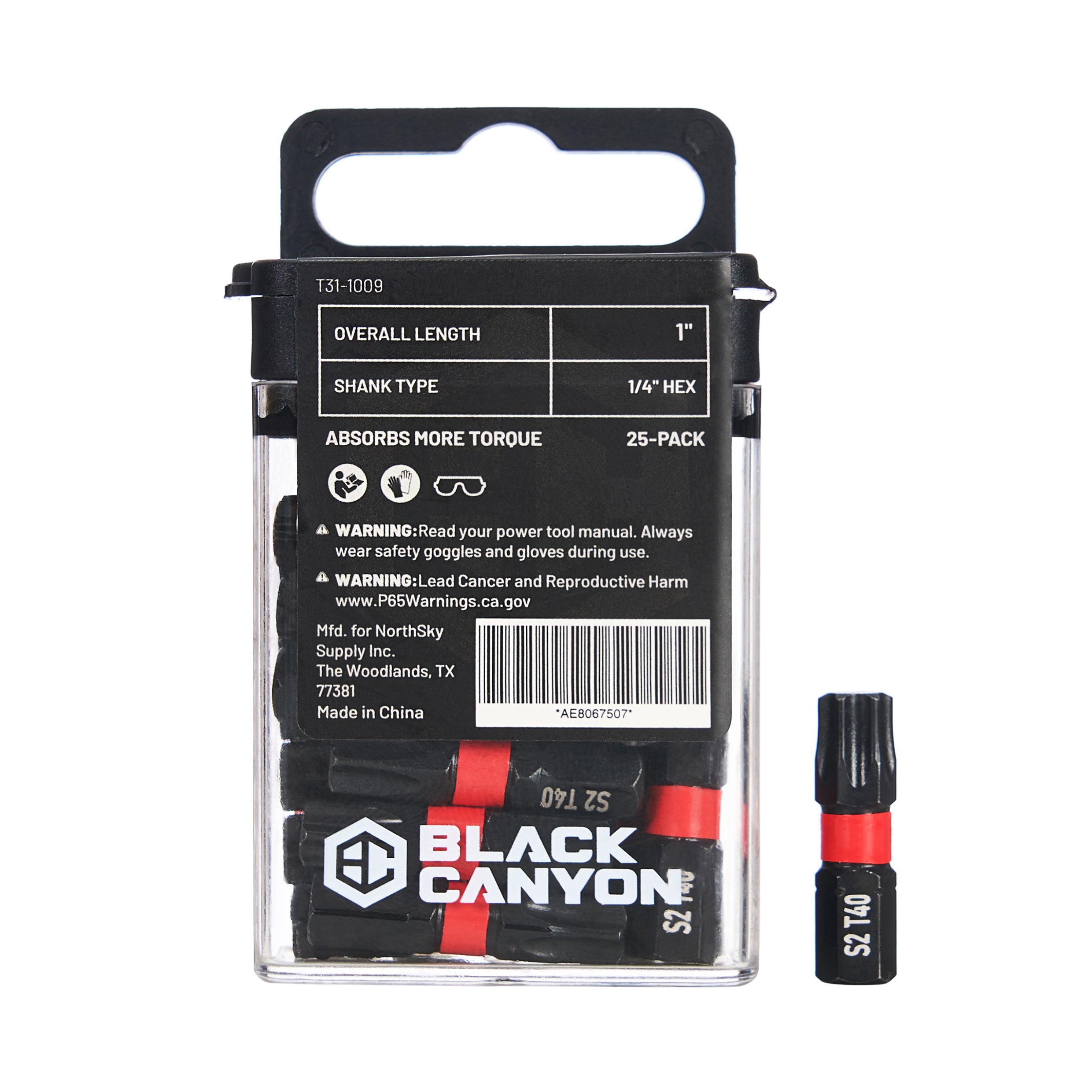Impact Screwdriver Bits, Torx T40, 25-pack